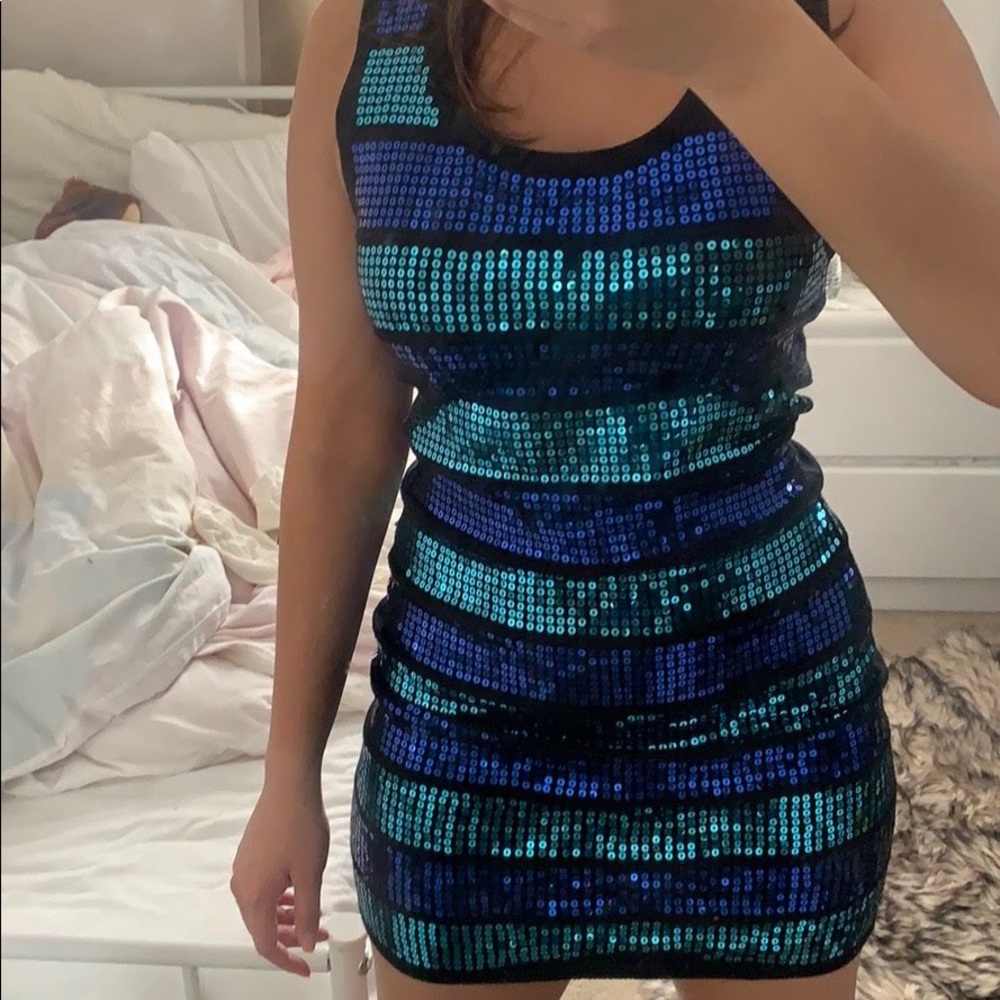 Sequin mermaid blue dress